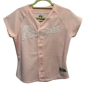 MLB - Majestic - Atlanta Braves women’s jersey - pink - size S